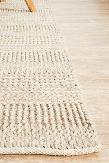 Ulla Scandi Natural Flatweave Felted Wool Rug